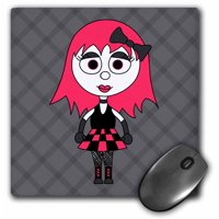 3dRose Cute Goth Punk Rock Girl, Mouse Pad, 8 by 8 inches