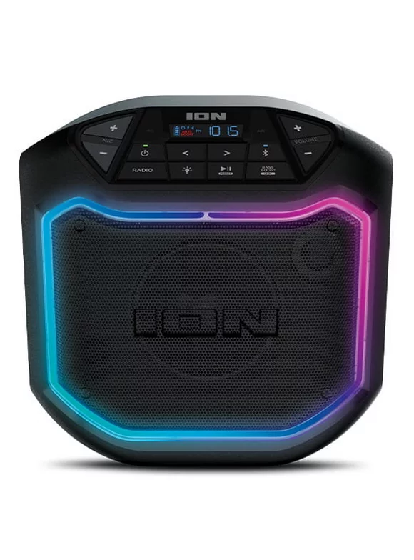 ION Audio Game Day Party Portable Bluetooth Speaker with LED Lighting, Black, iPA127