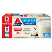 Atkins Gluten Free Protein-Rich Shake, Creamy Vanilla, Keto Friendly, 12 Count (Ready to Drink)