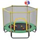 image 0 of 5ft Kids Trampoline with Safety Enclosure Net, Stainless Steel Outdoor Indoor Mini Recreational Trampoline for Toddlers Boys Girls Birthday Gift, Green Yellow