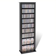 Hawthorne Collections 64" Slim CD DVD Media Storage Tower in Black