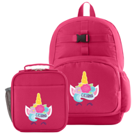 Personalized Big Face Pink Backpack + Lunchbox - Available Individually or as a Set
