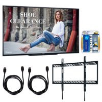 Sharp PN-LE901 90" Class 1920X1080 Commercial LCD HDTV Display w/ Wall Mount Bundle Includes, Ultra Slim Low Profile Flat Wall Mount for 60-100 TVs, TV/LCD Screen Cleaning Kit and 2x HDMI Cable