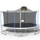 image 1 of 16FT Trampoline with Enclosure Net Basketball Hoop and Ladder, Combo Bounce Jump Trampoline for Kids and Adults with Jumping Mat and Spring Cover Pad - Silver