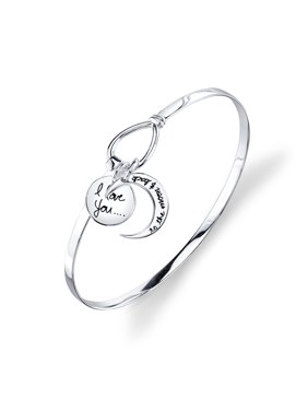Little Luxuries Sterling Silver "I Love You To The Moon and Back" Bangle Bracelet
