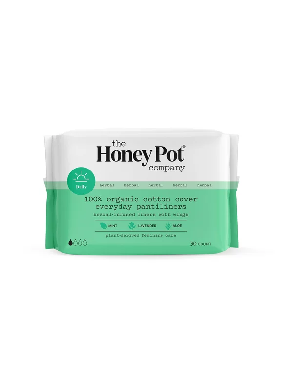 The Honey Pot Company, Herbal Pantiliners, Organic Cotton Cover, 30 ct.
