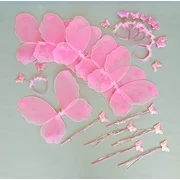 Butterfly Craze Fairy Wings and Wand for Girls Birthday Party Favor in Bulk (6 of each)