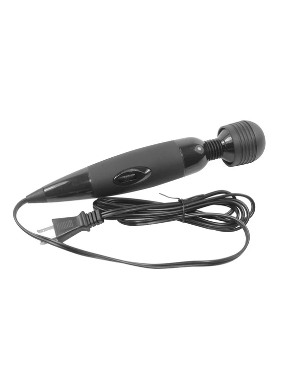 Electric Massage Wand Handheld Electric Personal Massager Waterproof Body Massager with US Plug(Black)