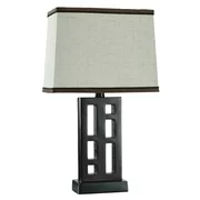 Better Homes & Gardens Open Works Lamp with Shade, Walnut