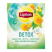 (2 pack) Lipton Herbal Supplement with Green Tea Detox, Tea Bags, 15 Ct