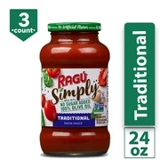 (3 Pack) Rag Simply, No Sugar Added, Olive Oil, Traditional Pasta Sauce, 24 Oz