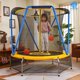 image 6 of Zupapa Trampoline for Kids with Enclosure Net Basketball Hoop Toddlers Mini Small Trampolines for Indoor Outdoor Gift for Children Baby Age 2-8,54inch,66inch