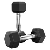 Barbell Set Of 2 Hex Rubber Dumbbell With Metal Handles Pair Of 2 Heavy Dumbbell