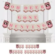 Pink Gone Hunting - Deer Hunting Girl Camo Baby Shower Bunting Banner - Party Decorations - Welcome Baby