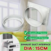 White ABS Plastic 5.9" Diameter Exhaust Duct Interface Round Square L/F & C/H Series For Portable Air Conditioner