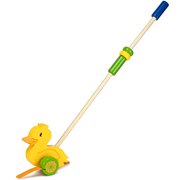 Imagination Generation Push-n-Pull Waddling Duckling with Rubber Feet | Wooden Walking Toy