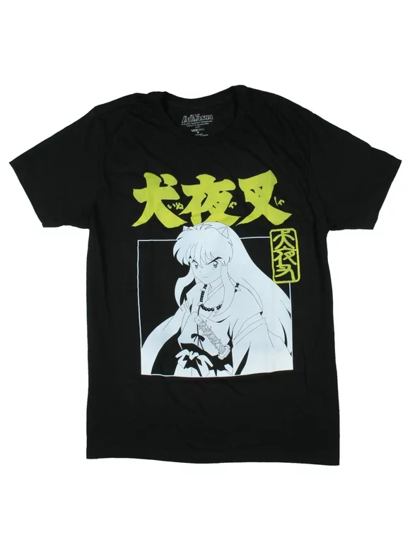 Inuyasha Mens' Kanji Shows Title Character T-Shirt Tee Anime Adult Manga (L)