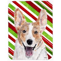 Cardigan Corgi Candy Cane Christmas Mouse Pad, Hot Pad Or Trivet, 7.75 x 9.25 In.