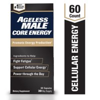 Ageless Male Core Energy for Men - Fast-Absorbing NMN for Conversion to NAD+ - Fight Fatigue & Promote Sustainable Energy on The Cellular Level, No Caffeine (60 Capsules)