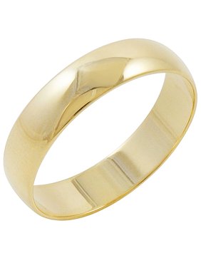 Oxford Ivy Men's 10K Yellow Gold 5mm Traditional Plain Wedding Band (Available Ring Sizes 7-12 1/2)