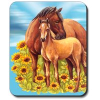 Art Plates Mouse Pad - Horses in Sunflowers