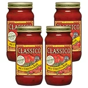 (4 Pack) Classico Spicy Tomato and Basil Pasta Sauce, 24 oz Jar
