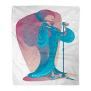 ASHLEIGH Flannel Throw Blanket Gospel Blues Singer Jazz Bebop Lounge Acoustic Adult Contemporary Soft for Bed Sofa and Couch 50x60 Inches