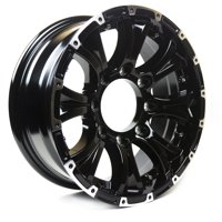 Viking Series Machined Lip Gloss Black Aluminum Trailer Wheel with Chrome Cap - 15" x 6" 6 On 5.5 - 2830 LB Load Carrying Capacity - 0 Offset