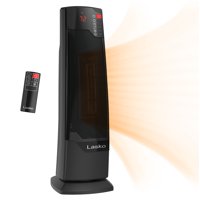 Lasko 1500W Oscillating Ceramic Tower Space Heater with Remote, CT22835, Black
