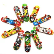 SHIYAO 10 Pcs Professional Mini Fingerboard Finger Skateboards Toy with Random Pattern Creative Fingertips Movement Finger Toy for Kids and Teens