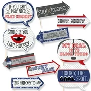 Funny Shoots & Scores! - Hockey - Baby Shower or Birthday Party Photo Booth Props Kit - 10 Piece