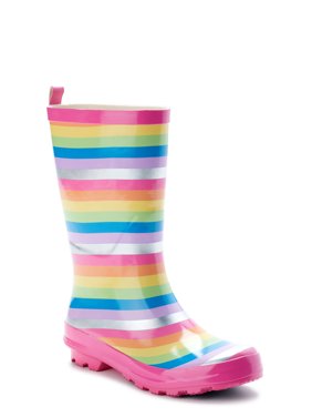 Wonder Nation Rainbow Stripe Rain Boot (Toddler Girls & Little Girls)