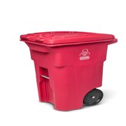 Toter 64 Gal. Red Hazardous Waste Trash Can with Wheels and Lid Lock