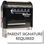 Large Self-Inking Parent Signature Required Stamp with Orange Ink