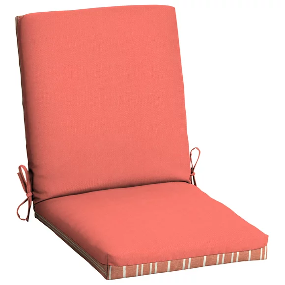 Mainstays 43"L x 20"W Orange Coral Stripe Outdoor Chair Cushion 1 Piece