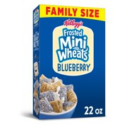 Kellogg's Frosted Mini-Wheats, Breakfast Cereal, Blueberry, Family Pack, 22 Oz
