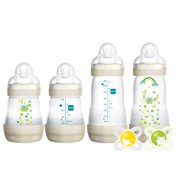 MAM Newborn Gift Set, Best Pacifiers and Baby Bottles for Breastfed Babies, 'Feed & Soothe' Set, White, 6-Count
