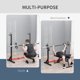image 7 of Soozier 2-Piece Pair Steel Height and Base Adjustable Barbell Squat Rack and Bench Press