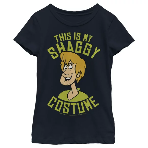 Girl's Scooby Doo This Is My Shaggy Costume  Graphic Tee Navy Blue X Small