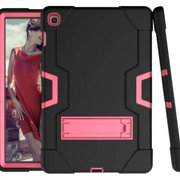 Golden Sheeps Compatible for Samsung Galaxy Tab A 10.1 Inch Model SM-T510/SM-T515 2019 Impact Hybrid Drop Proof Armor Defender Full-Body Protection Case Convertible Built in Stand (Black Pink)