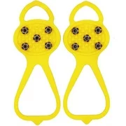 Daciye Ice Walk Traction Cleats, Crampons Grippers, Non Slip Spikes Cover (Yellow)