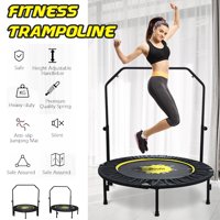 Mini Trampoline for Kids Adults, 40" Foldable Fitness Rebounder Kids Trampoline with Adjustable Handle, Exercise Trampoline Indoor Workout Max Load 220lbs