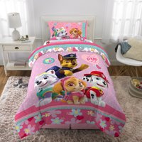 PAW Patrol Bed-in-a-Bag, Kids Bedding Bundle Set, 4-Piece Twin, Pink