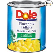 Dole Pineapple Tidbits in Light Syrup, 106 Ounce Cans (Pack of 6)