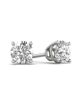 F/I1 1/6-2.00 Carat TW Diamond Stud Earring in 14k White Gold (1/2ct+ are certified)