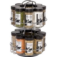 Kamenstein 16-Jar Revolving Chrome Wire Spice Rack, Spices and Jars Included