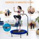 image 2 of Foldable 40" Mini Trampoline Rebounder, Max Load 300lbs Rebounder Trampoline Exercise Fitness Trampoline for Adult Indoor/Garden/Workout Cardio
