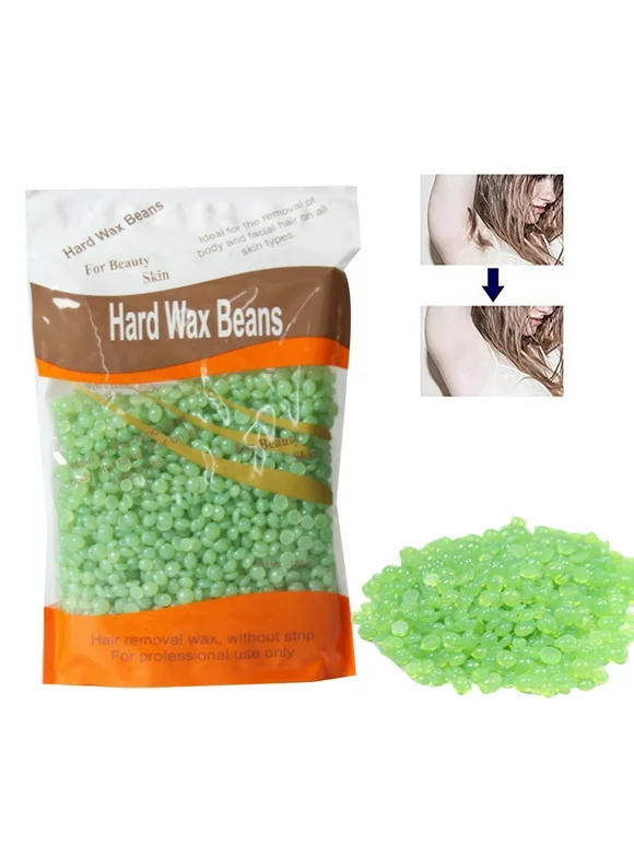 Painless Hair Removal No Strips Depilatory Hard Wax Beads Beans 300g (Green)