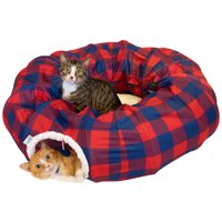 Kitty City Cat Furniture Tunnel Cat Bed (Plaid)