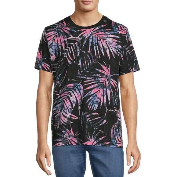No Boundaries Men's and Big Men's Allover Printed T-Shirt with Short Sleeves, Sizes up to 5XL